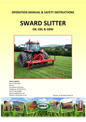 Opico SWARD SLITTER Operation Manual & Safety Instructions
