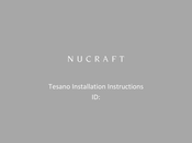 Nucraft Tesano Installation Instructions Manual
