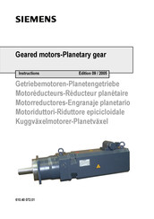 Siemens Geared motors-Planetary gear Instructions Manual