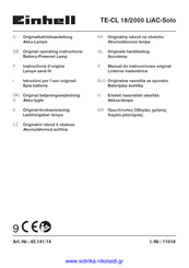 EINHELL TE-CL 18/2000 LiAC-Solo Original Operating Instructions