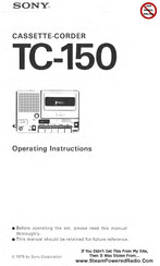 Sony TC-150 Operating Instructions Manual