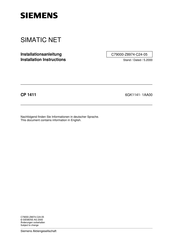 Siemens SIMATIC NET CP 1411 Installation Instructions Manual