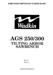 Wadkin AGS 300 Instruction Manual