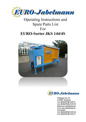 EURO-Jabelmann EURO-Sorter JKS 144/4S Operating Instructions And Spare Parts List