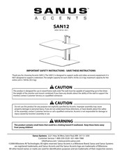 Sanus SAN12 Important Safety Instructions Manual