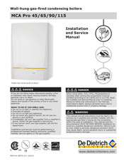DeDietrich MCA Pro 65 Installation And Service Manual