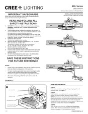 CREE LIGHTING KBL Series Installation Instructions Manual
