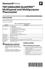 Honeywell Home TB7100A1000 MultiPRO Installation Instructions Manual
