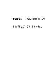ClearCom FOR-22 Instruction Manual
