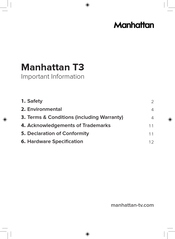 Manhattan Manhattan T3 Important Information Manual
