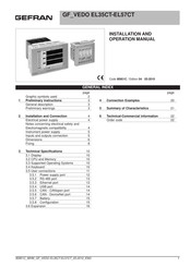 gefran Vedo EL35CT Installation And Operation Manual
