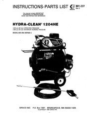Graco HYDRA-CLEAN 1204HE 800-052 Instructions-Parts List Manual