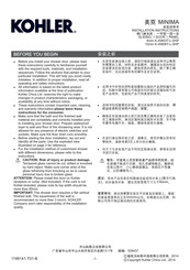 Kohler MINIMA K-45803T-L-SHP Installation Instructions Manual