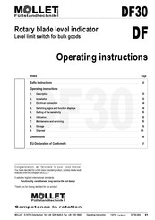 Mollet DF Series Operating Instructions Manual
