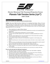 Elite Proav Planate Tab-Tension Series User Manual