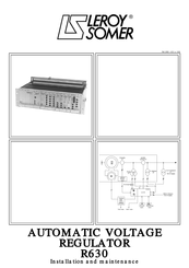 Leroy Somer R630 Installation And Maintenance Manual