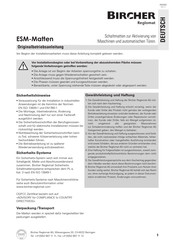 Bircher Reglomat ESM Translation Of The Original Instructions