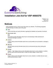 Extreme Switching 4850GTS Installation Job Aid