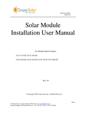 Grape Solar CS-S-180-DJ Installation & User Manual