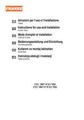Franke FTU 3807 WXS Instructions For Use And Installation