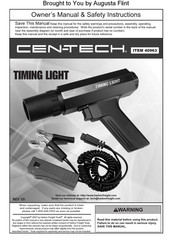 Harbor CEN-TECH TIMING LIGHT Owner's Manual & Safety Instructions