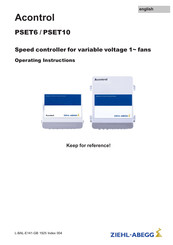 ZIEHL-ABEGG Acontrol PSET6 Operating Instructions Manual