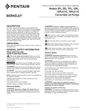 Pentair Berkeley 7PL Installation, Operation & Parts Manual