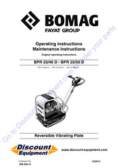 Fayat BOMAG BPR 25/50 D Operating Instructions Manual
