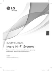LG XAS105F Owner's Manual