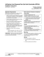 Johnson Controls LN-PFCUA-1 Installation Instructions Manual