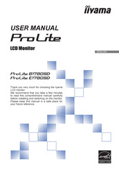 Iiyama Pro Lite B1780SD User Manual