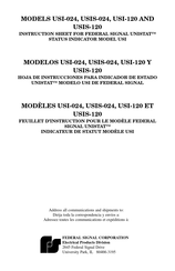 Federal Signal Corporation UNISTAT USIS-024 Instruction Sheet