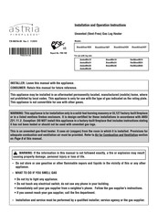 Astria Fireplaces Blaze&Glow24EP Installation And Operation Instructions Manual