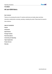 foxunhd FX-MX05 Operating Instructions Manual