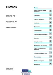 Siemens SIMATIC Panel PC IL 77 Operating Instructions Manual