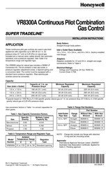 Honeywell SUPER TRADELINE VR8300A Installation Instructions Manual
