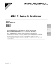 Daikin VRV IV BSQ36TVJ Installation Manual