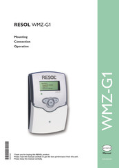 RESOL WMZ-G1 Mounting, Connection, Operation