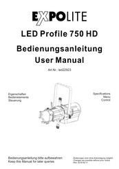 Focon Showtechnic EXPOLITE LED Profile 750 HD User Manual