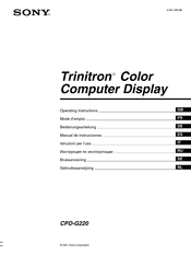 Sony Trinitron CPD-G220 Operating Instructions Manual