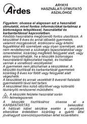 ARDES AR1K15 Instructions For Use Manual