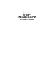 Hach SP-510 Instrument Manual
