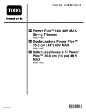Toro Power Plex 14in 40V MAX 51482 Operator's Manual