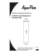 3M AQUA-PURE IL-IM-01 Installation And Operating Instructions Manual