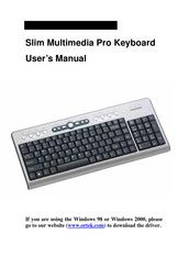 Ortek Slim Multimedia Pro Keyboard User Manual