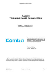 Comba Telecom RA-5200 Installation Manual
