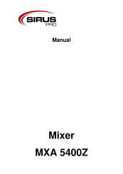 SIRIUS PRO MXA 5400Z Manual