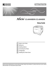 Ricoh Aficio CL4000HDN Setup Manual