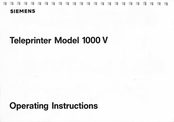 Siemens 1000 V Operating Instructions Manual