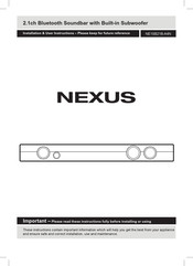 Nexus NE1SB21B-A4N Installation & User's Instructions